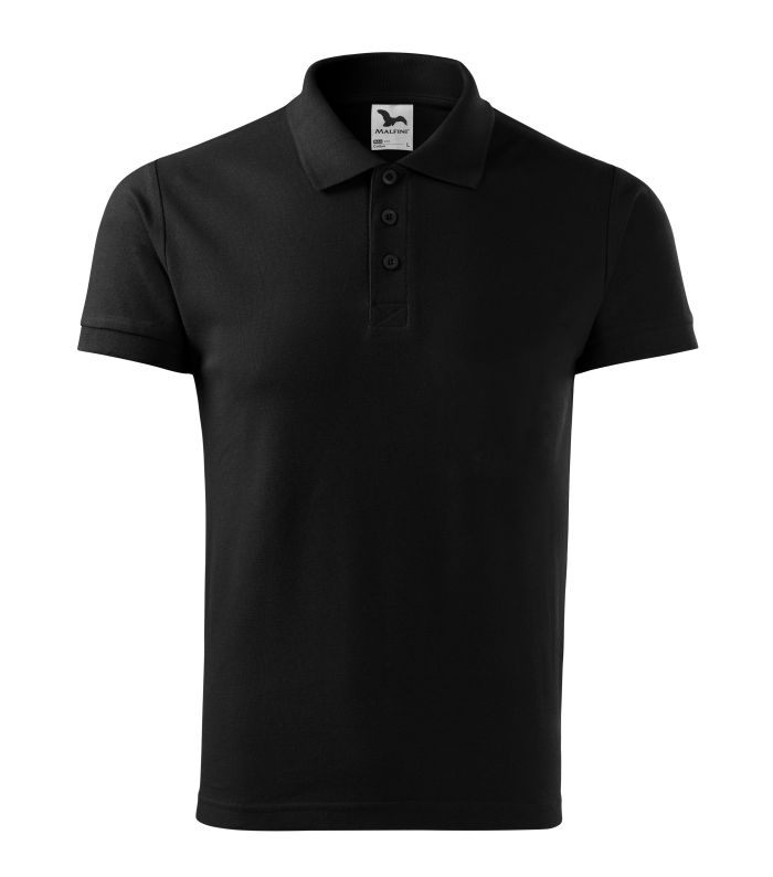 Футболка поло чоловіча чорна Malfini Cotton 100 %  170 г/м²