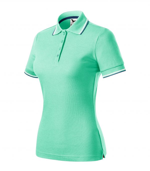 Футболка поло жіноча м'ятного кольору