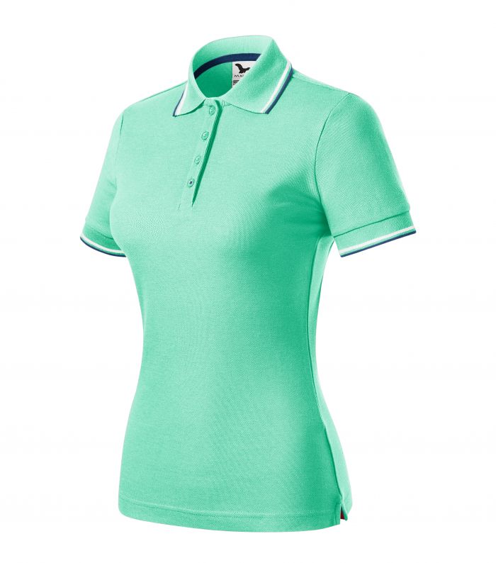 Футболка поло жіноча м'ятного кольору