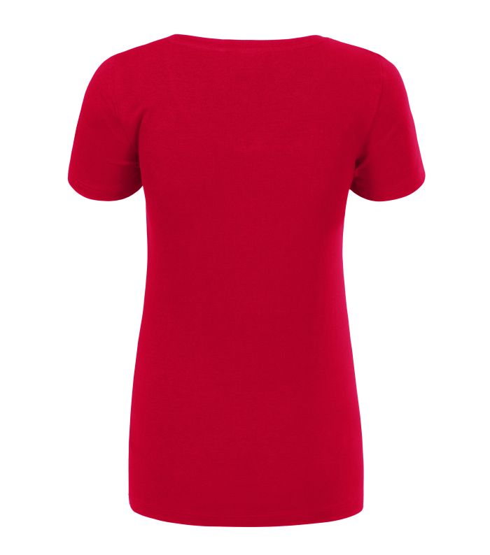Футболка жіноча червоного кольору V-neck
