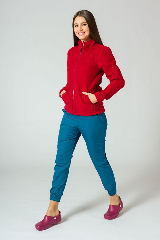 Флісова кофта червоного кольору 