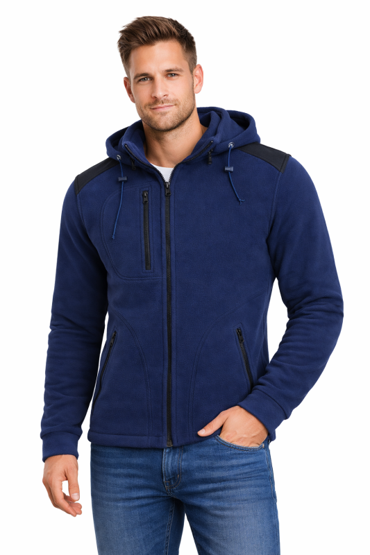 Blue men's fleece jacket