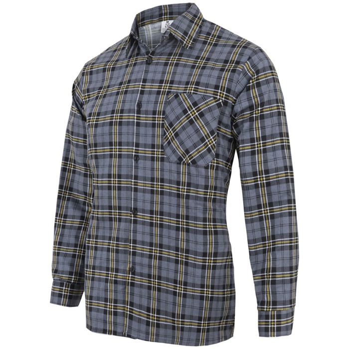 Сорочка в клітинку чоловіча сірого кольору